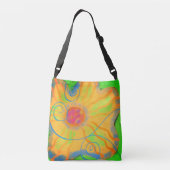 Big Yellow Flower Abstract Art Crossbody Tas (Achterkant)