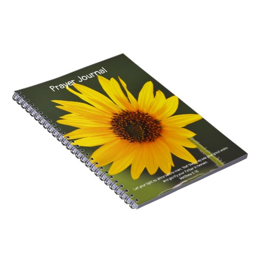 Big Yellow Flower Zonnebloem Bijbel Verse Gebed Notitieboek (Rechterzijde)