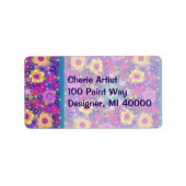 Big Yellow Flowers Mooi Etiket (Voorkant)