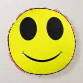 Big Yellow Happy Allover Rond Kussen (Voorkant)
