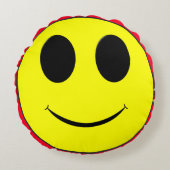 Big Yellow Happy Allover Rond Kussen (Voorkant)