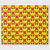 Big Yellow Happy Face Allover Cadeaupapier (Vlak)