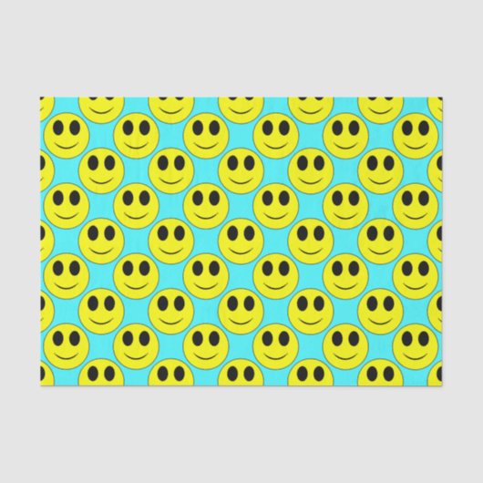 Big Yellow Happy Face Allover Tissuepapier (Voorkant)