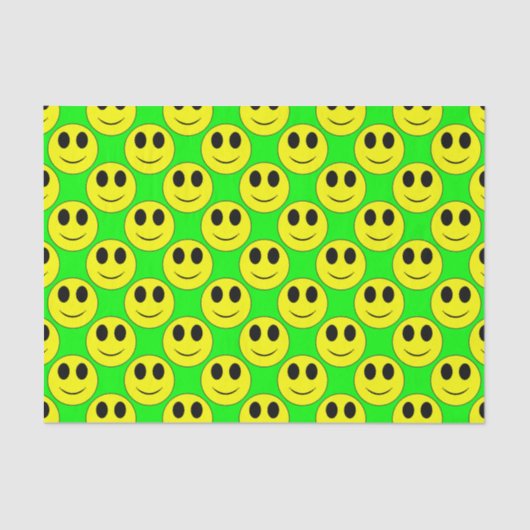 Big Yellow Happy Face Allover Tissuepapier (Voorkant)