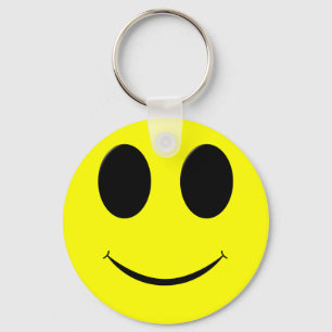 Big Yellow Happy Face-Button Sleutelhanger