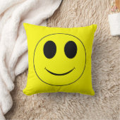 Big Yellow Happy Face-Square Sierkussen (Deken)
