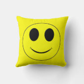 Big Yellow Happy Face-Square Sierkussen (Achterkant)
