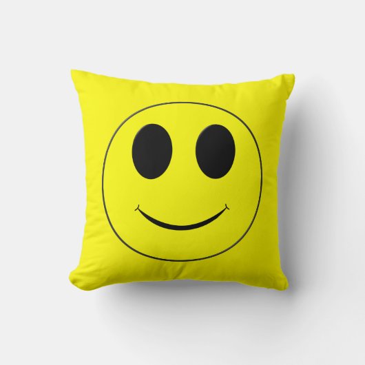 Big Yellow Happy Face-Square Sierkussen (Voorkant)