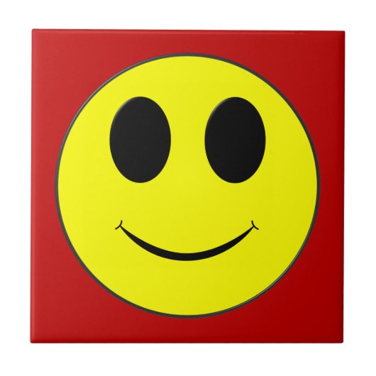 Big Yellow Happy Face Tegeltje (Voorkant)