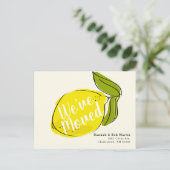 Big Yellow Lemon Bewegende Aankondiging Briefkaart (Staand voorkant)