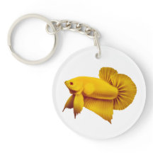Big Yellow Mustard Betta Fish Sleutelhanger