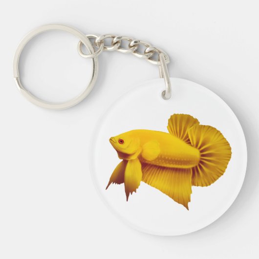 Big Yellow Mustard Betta Fish Sleutelhanger (Voorkant)