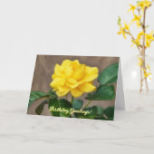 Big Yellow Rose Bloom Flower Art Verjaardag Kaart (Gele Bloem)
