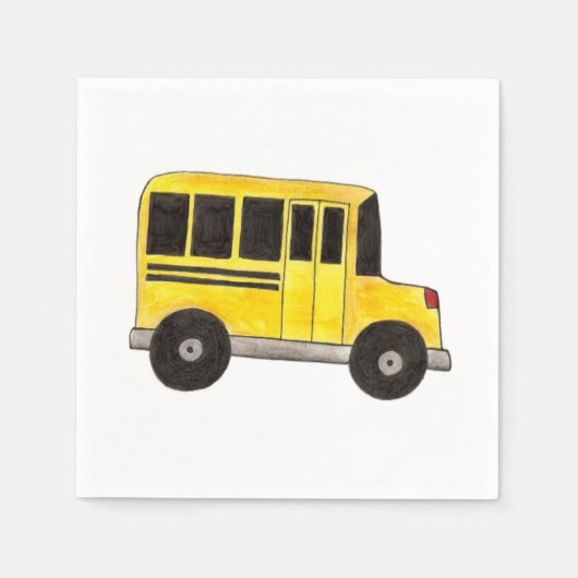 Big Yellow School Bus-docent Napkins Servet (Voorkant)