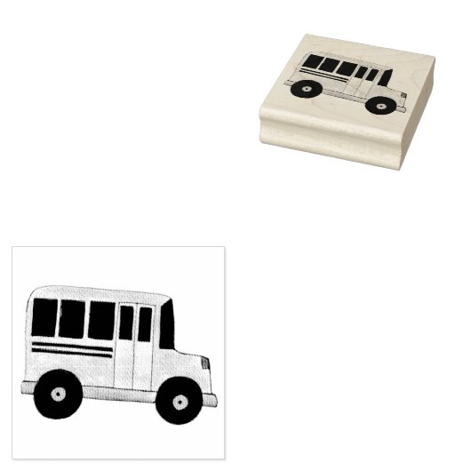Big Yellow School Bus Driver Back to School Stamp Rubberstempel (Gestempeld)