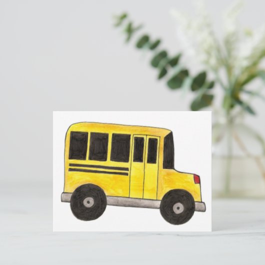 Big Yellow School Bus Driver Teacher Briefkaarten (Staand voorkant)