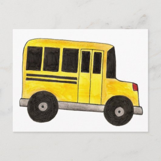 Big Yellow School Bus Driver Teacher Briefkaarten (Voorkant)