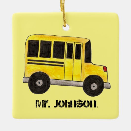 Big Yellow School Bus Driver Teacher Education Keramisch Ornament (Voorkant)