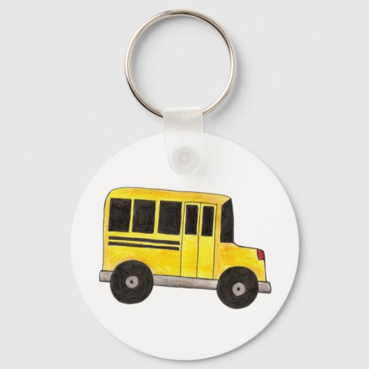 Big Yellow School Bus Driver Teacher Gift Sleutelh Sleutelhanger (Voorkant)