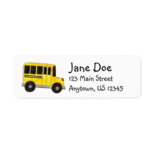 Big Yellow School Bus Driver Teacher Labels (Voorkant)