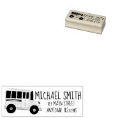 Big Yellow School Bus Driver Teacher op maat Rubberstempel (Gestempeld)