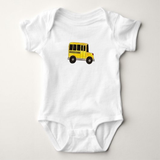 Big Yellow School Bus Education Teacher Bus Driver Romper (Voorkant)