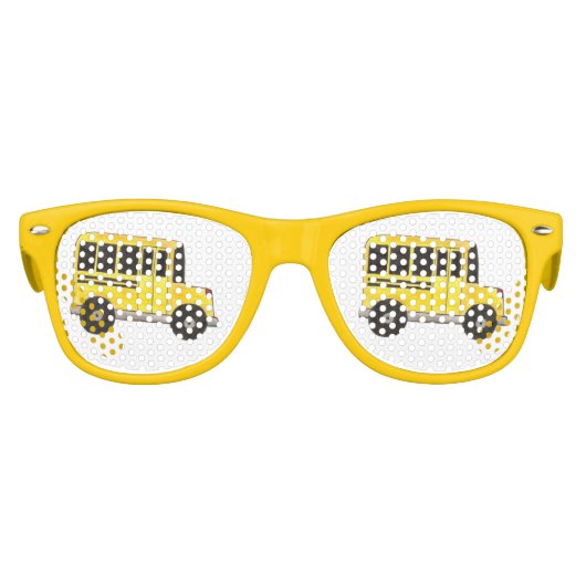 Big Yellow School Bus Party Shades Kinder Zonnebril (Voorkant)