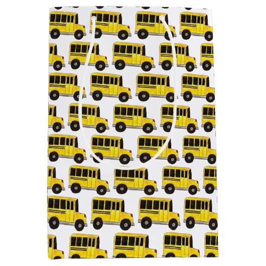 Big Yellow School Bus Teacher Driver Education Medium Cadeauzakje (Voorkant)