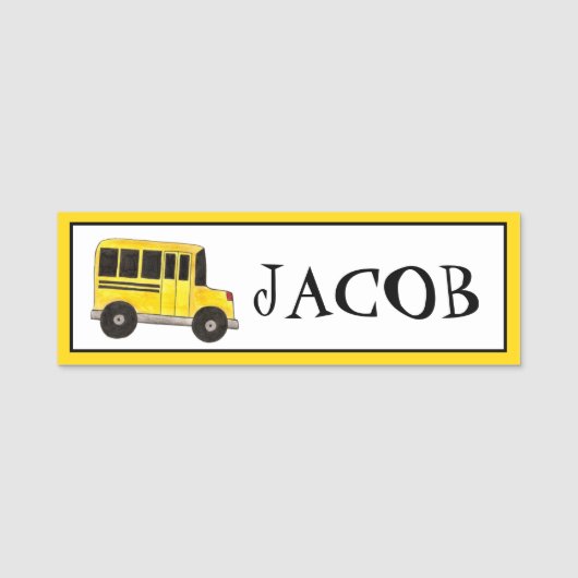 Big Yellow School Bus Teacher Driver Education Naamplaatje (Voorkant)