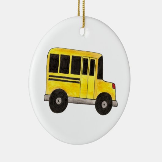 Big Yellow School Bus Teacher Driver Gift Keramisch Ornament (Rechts)