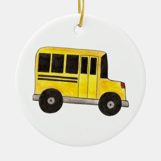 Big Yellow School Bus Teacher Driver Gift Keramisch Ornament (Voorkant)