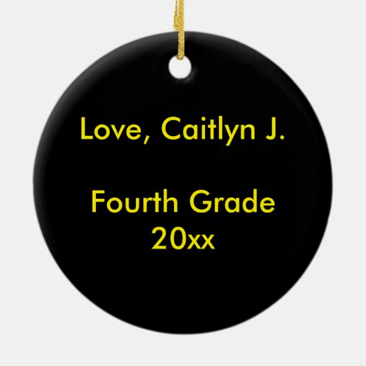 Big Yellow School Bus Teacher Driver Gift Keramisch Ornament (Achterkant)