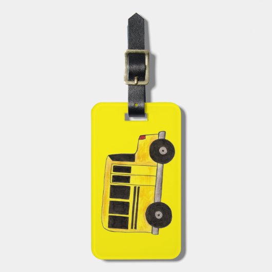 Big Yellow School Bus Teacher Transportation Bagagelabel (Voorkant verticaal)