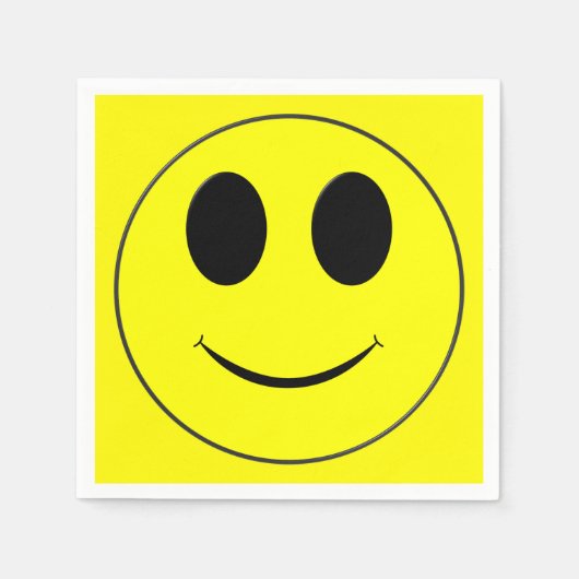 Big Yellow Smiley-Paper Coctail Napkins Servet (Voorkant)