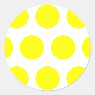 Big Yellow Stippen Ronde Sticker