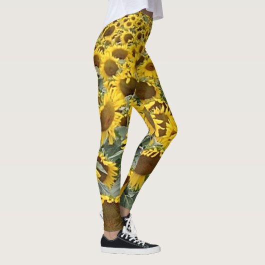 Big Yellow Sunflower Field Yoga Running Exercs Leggings (Rechts)