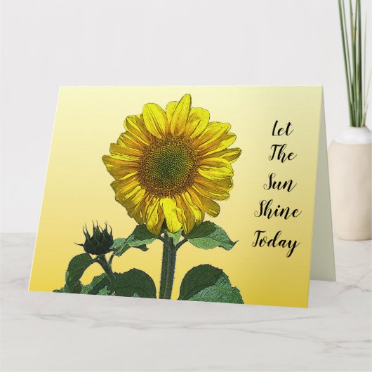 Big Yellow Sunflower Kaart (Voorkant)