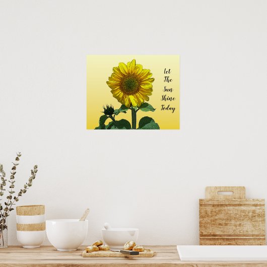 Big Yellow Sunflower Poster (Keuken)