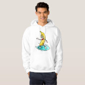 Big Yellow Surfing Banana Hoodie (Voorkant volledig)
