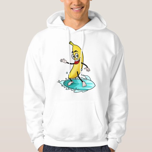 Big Yellow Surfing Banana Hoodie (Voorkant)