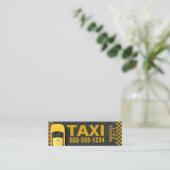 Big Yellow Taxi Phone Number 24/7 Service Mini Visitekaartje (Staand voorkant)