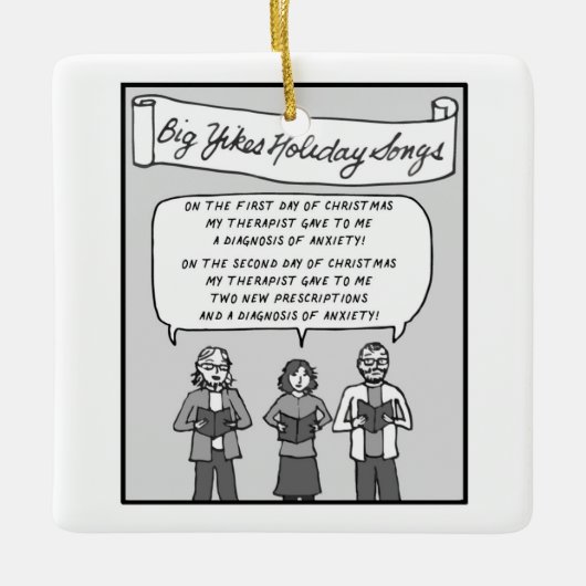 Big Yikes Ornament: 12 dagen Kerstmis Keramisch Ornament (Voorkant)