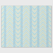 Big Zag Chevron in Green and Aqua Cadeaupapier (Vlak)