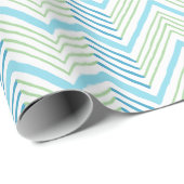Big Zag Chevron in Green and Aqua Cadeaupapier (Rol Hoek)