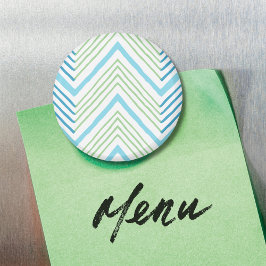 Big Zag Chevron in Green and Aqua Magnet