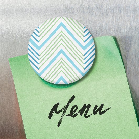 Big Zag Chevron in Green and Aqua Magnet