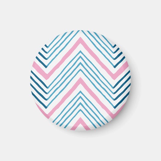 Big Zag Chevron in Pink and Aqua Magnet (Voorkant)
