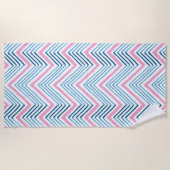 Big Zag Chevron in Pink and Aqua Strandlaken (Voorkant)