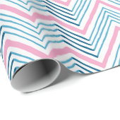 Big Zag Chevron in Pink and Deep Aqua Cadeaupapier (Rol Hoek)