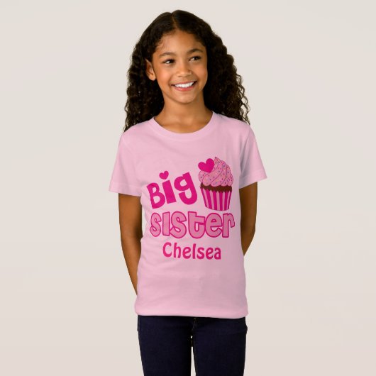 Big Zister Roze Cupcake Sweets Cake Sprinkles T-shirt (Voorkant volledig)